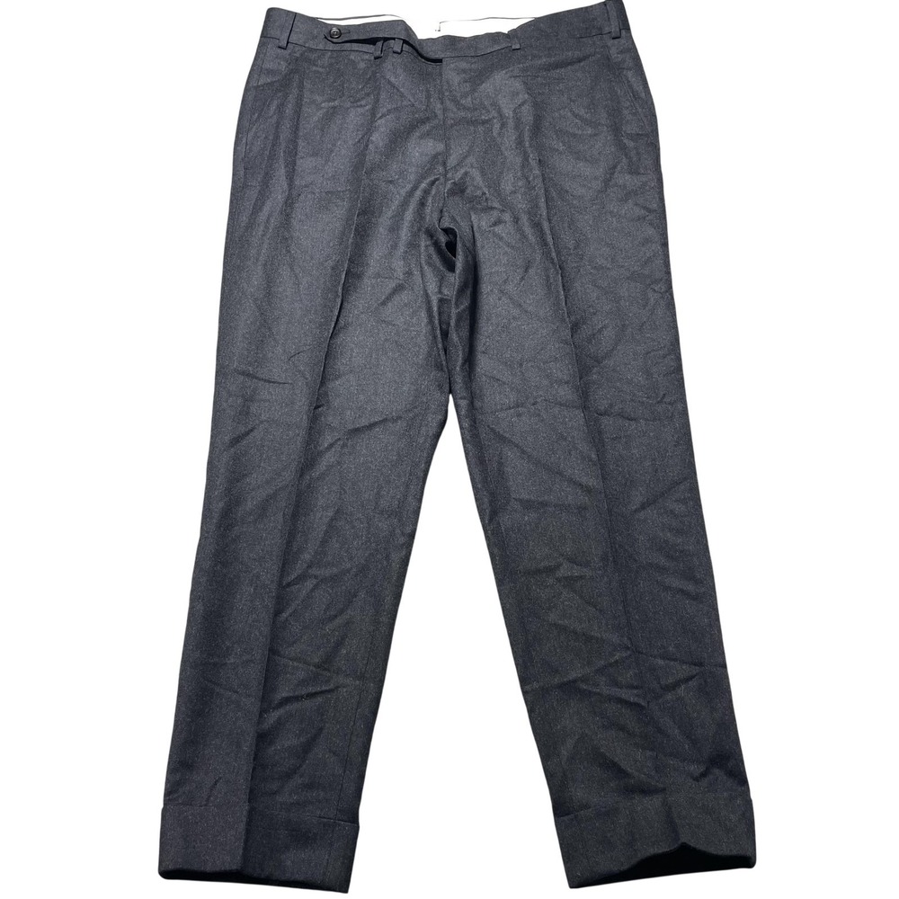 Suitsupply Dress Pants Mens 36x28 Gray Wool Flannel Flat Front Regular Fit